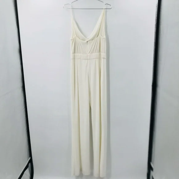 Misha Moyra Pantsuit Cowl Neck Jumpsuit Ivory Size 8 - Picture 12 of 13